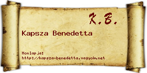 Kapsza Benedetta névjegykártya